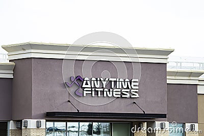 Anytime Fitness is a 24-hour health and fitness club headquartered in Woodbury, Minnesota. Editorial Stock Photo