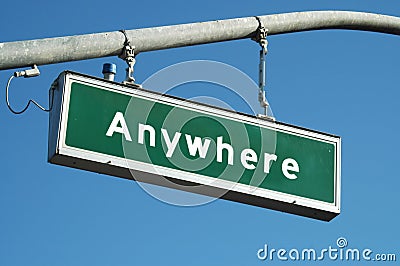 Anywhere sign Stock Photo