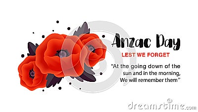 Anzac Day vector poster. Lest We forget. Vector Illustration