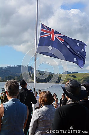 Anzac Day - War Memorial Service Editorial Stock Photo