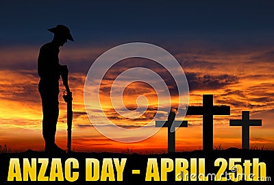 ANZAC soldiers Silhouette Stock Photo