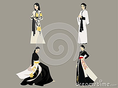 Ao Dai Illustration - Elegance in Threads Vector Illustration