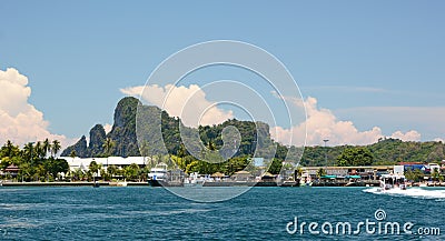 Ao Ton Sai pier. Ko Phi Phi Don. Krabi province. Thailand Editorial Stock Photo