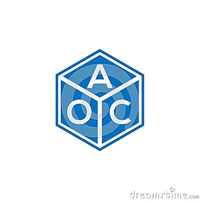 AOC letter logo design on black background. AOC creative initials letter logo concept. AOC letter design Vector Illustration