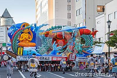 Aomori Nebuta (Lanterns float) festival in Japan. Editorial Stock Photo