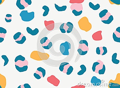 Colorful Doodle Animal Skin Seamless Pattern Vector Illustration