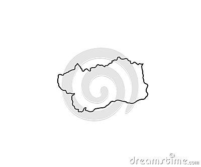 Aosta Valley outline map Italy region Vector Illustration