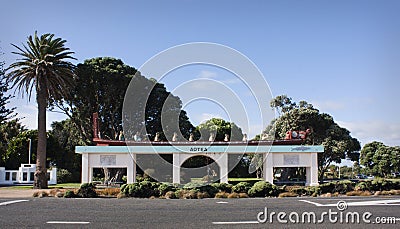 Aotea canoe remembrance arch Stock Photo