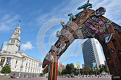 Aotea Square in Auckland - New Zealand Editorial Stock Photo