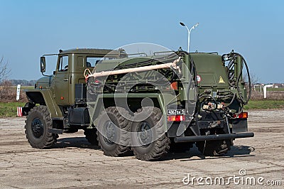 APA-4 airfield machine for launching aircraf Editorial Stock Photo