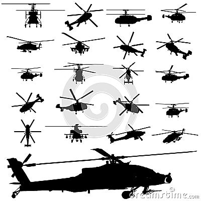 apache helicopter Vector Illustration