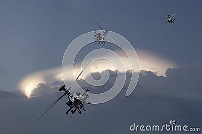 Apache Helicopter Attack Stock Photo