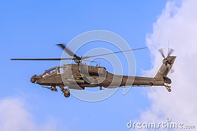 Apache Helicopter in Flight Stock Photo