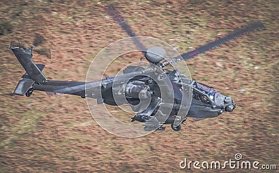 Apache helicopter flying Stock Photo