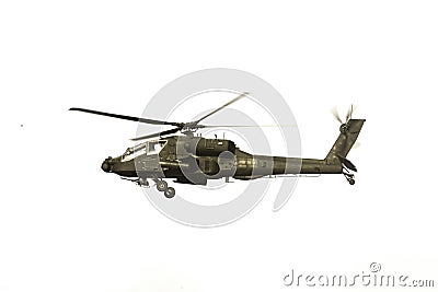 Apache Helicopter Over White Stock Photo