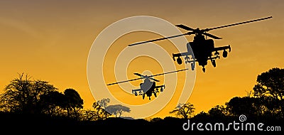 Apache Helicopters Stock Photo