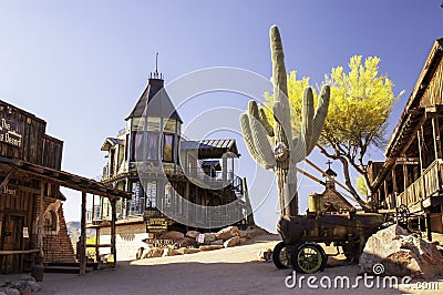 Apache Junction, Arizona, USA 04/25/2019 The Goldfield Ghost town Editorial Stock Photo