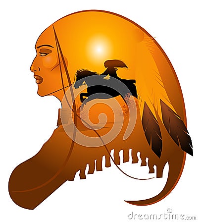 Apache lady Vector Illustration