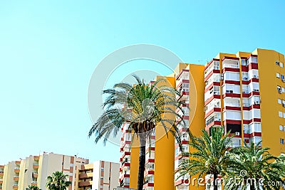 apartment blocks in Benalmadena, Costa del Sol, Spain Editorial Stock Photo