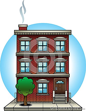 Apartment Building Cartoon Illustration