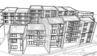 Apartment building Vector Illustration