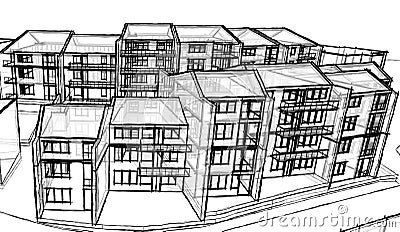 Apartment building Vector Illustration