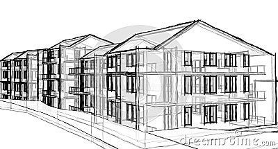 Apartment building Vector Illustration