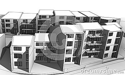 Apartment building Vector Illustration