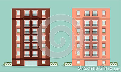 Apartment Building Illustration Home Vector Illustration