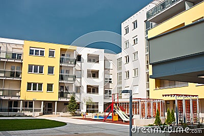 Apartment complex Stock Photo