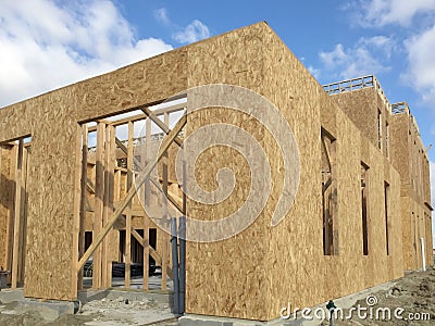 Apartment construction in community Stock Photo