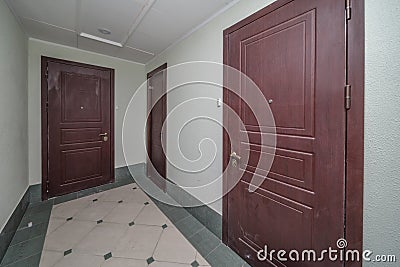 Apartment doors entrance Stock Photo