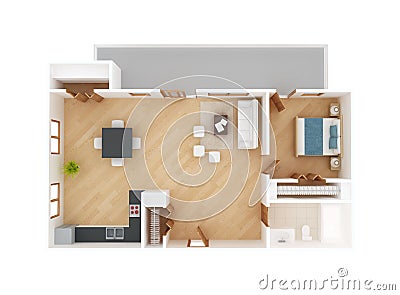 Apartment floor plan top view Stock Photo