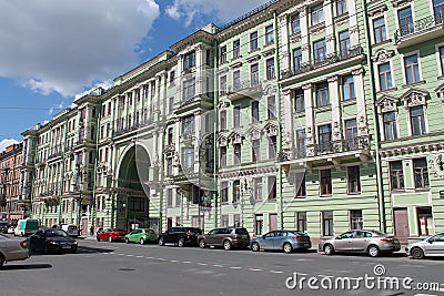 Apartment house on Kirochnaya street. St. Petersburg. Editorial Stock Photo