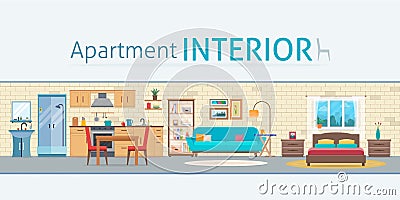 Apartment inside Vector Illustration
