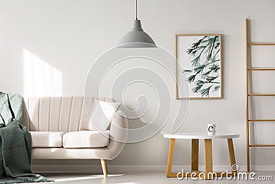 Apartment interior with beige sofa Stock Photo