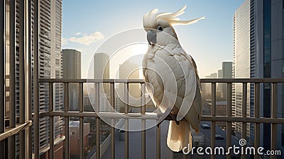 Apartment life with a talkative cockatoo, a playful and intelligent roommate Stock Photo