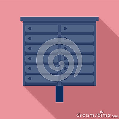 Apartment mailbox icon, flat style Vector Illustration