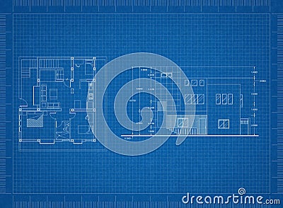 Apartment plan blueprint Stock Photo