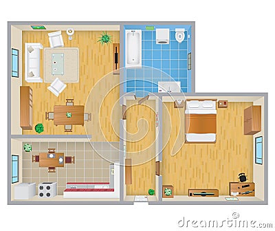 Apartment Plan Vector Illustration