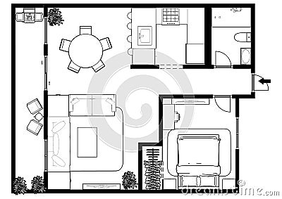Apartment plan layout house Plan space Floor plan Stock Photo