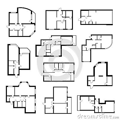 Apartment plan set Vector Illustration