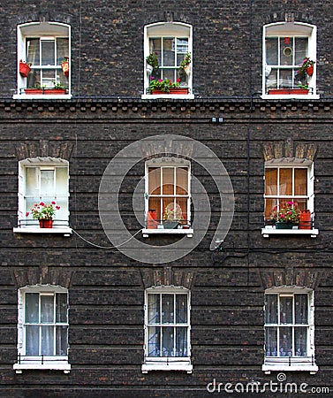 apartment windows stock photo - image: 7526680