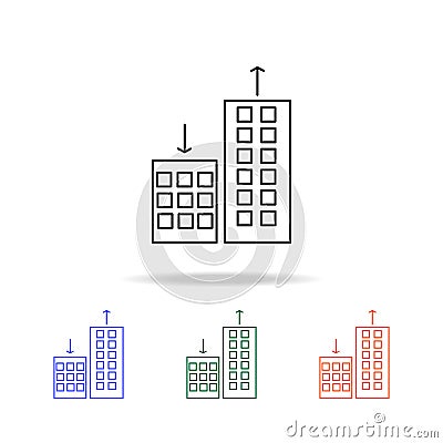 apartmentprices changing, up down icon. Elements of real estate in multi colored icons. Premium quality graphic design icon. Stock Photo