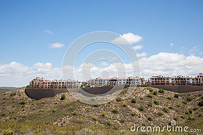 Apartments on the ridge of a hill top Stock Photo