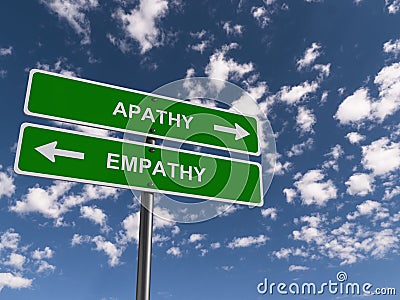 apathy empathy traffic sign Stock Photo