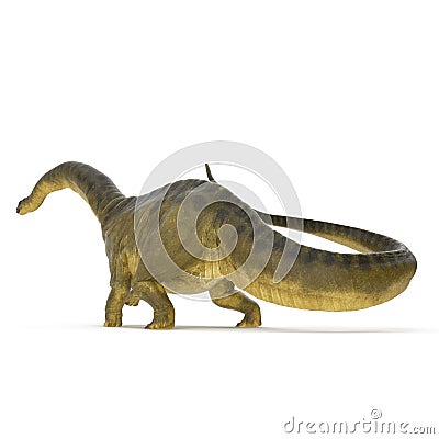 Apatosaurus Dinosaur on white. 3D illustration Cartoon Illustration