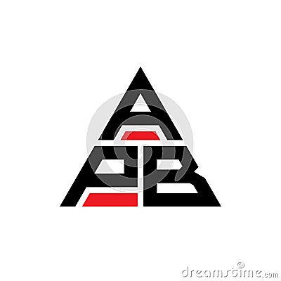 APB triangle letter logo design with triangle shape. APB triangle logo design monogram. APB triangle vector logo template with red Vector Illustration