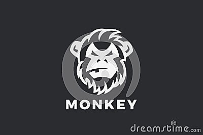 Ape Logo Head Gorilla Monkey Design Vector Template Vector Illustration