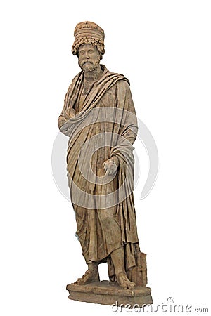 Hellenistic statue of bearded man - Aphrodisias Museum Editorial Stock Photo